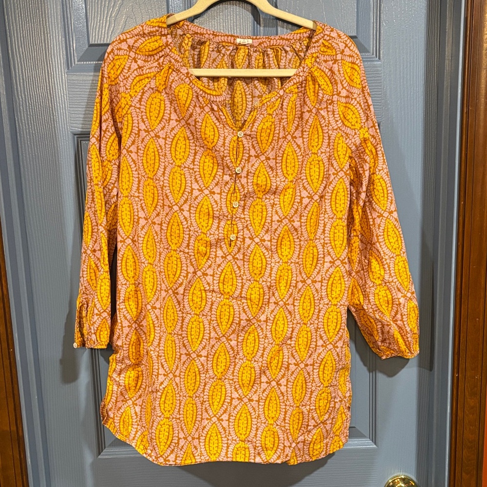 🌈J. Crew Orange Patterned Women's Top🌈